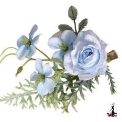 Flores Flamencas pinza flor azul